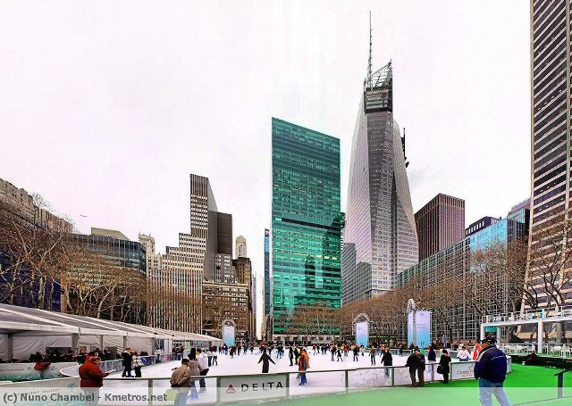 Patinagem no gelo em Bryant Park