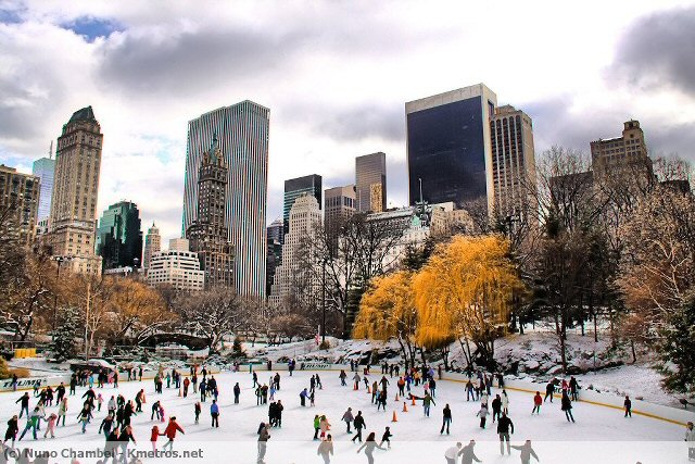 Central Park com neve