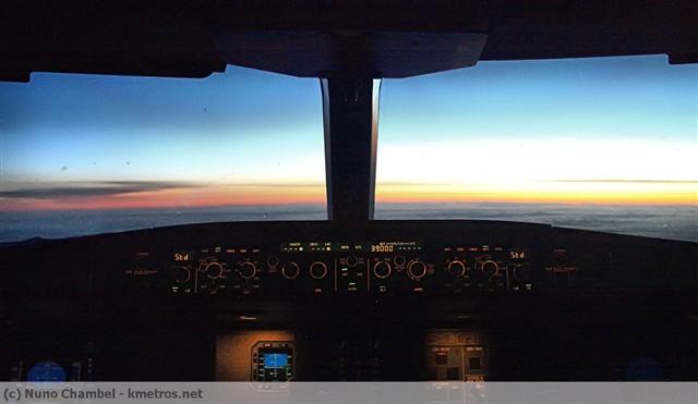 Nascer do sol visto do Cockpit