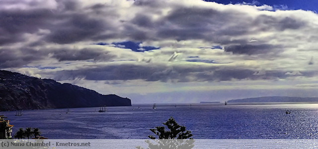 Os veleiros largam do porto do Funchal